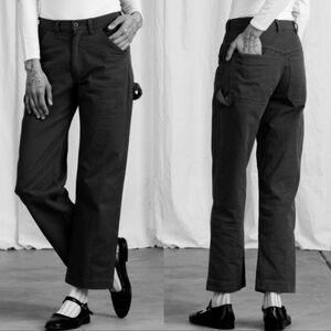 Ali Golden Utility Painter Pant Black Cotton Canvas S